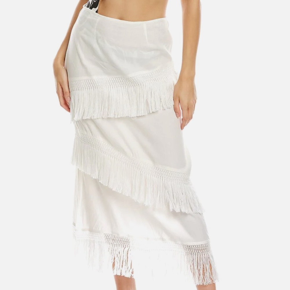 WeWoreWhat - Fringe Midi Skirt - Small